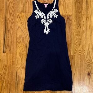 Lilly Pulitzer NWOT Navy Dress with White Embroidery